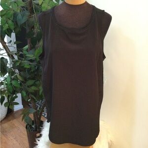 MTA Sport fast dri black vented hem tank top Womans size 1X stretch